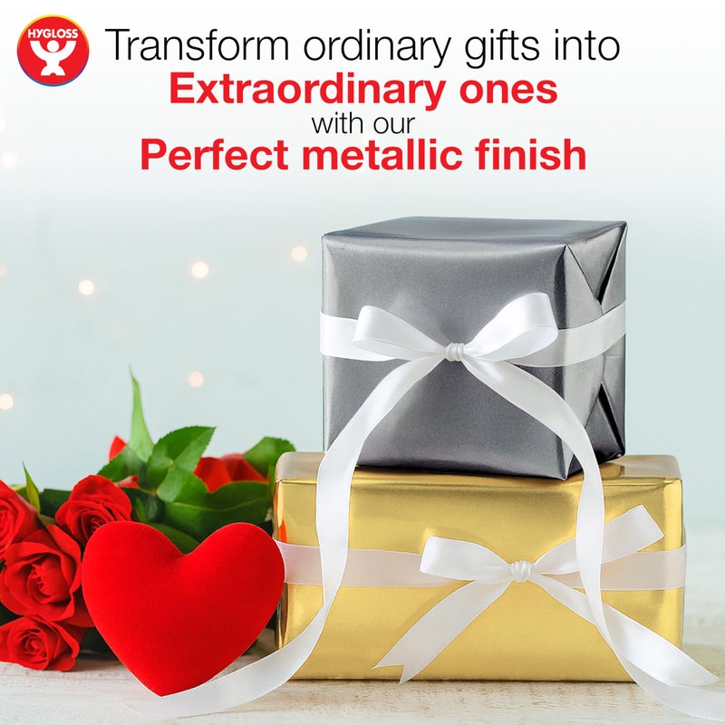 Hygloss Metallic Wrapping Paper Roll - 26" x 25 ft (54 Sq. Ft) Gold - Shiny Metallic Foil Paper for Arts, Crafts, Holiday & Christmas Gift Wrapping - Image 4